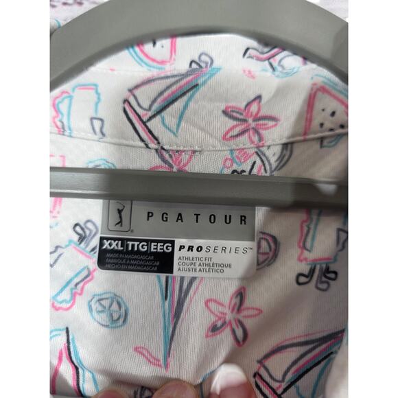 PGA tour Gold 3 Button polo Short sleeve fun colors - Picture 5 of 5